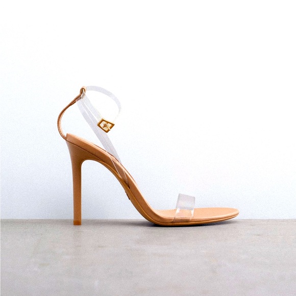 Zara High Heeled Vinyl Sandals - Picture 1 of 5